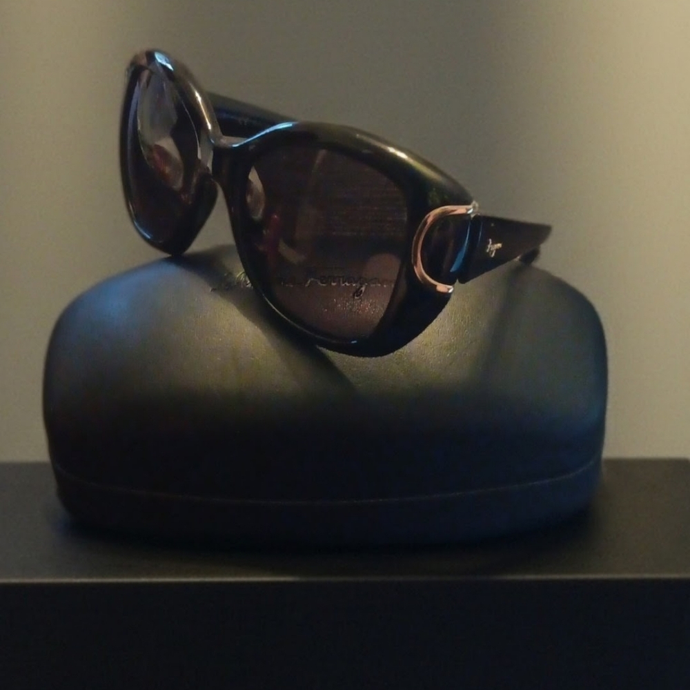 Salvatore Ferragamo Black Sunglasses With A Branded Case & Cleaning Cloth (EUC)